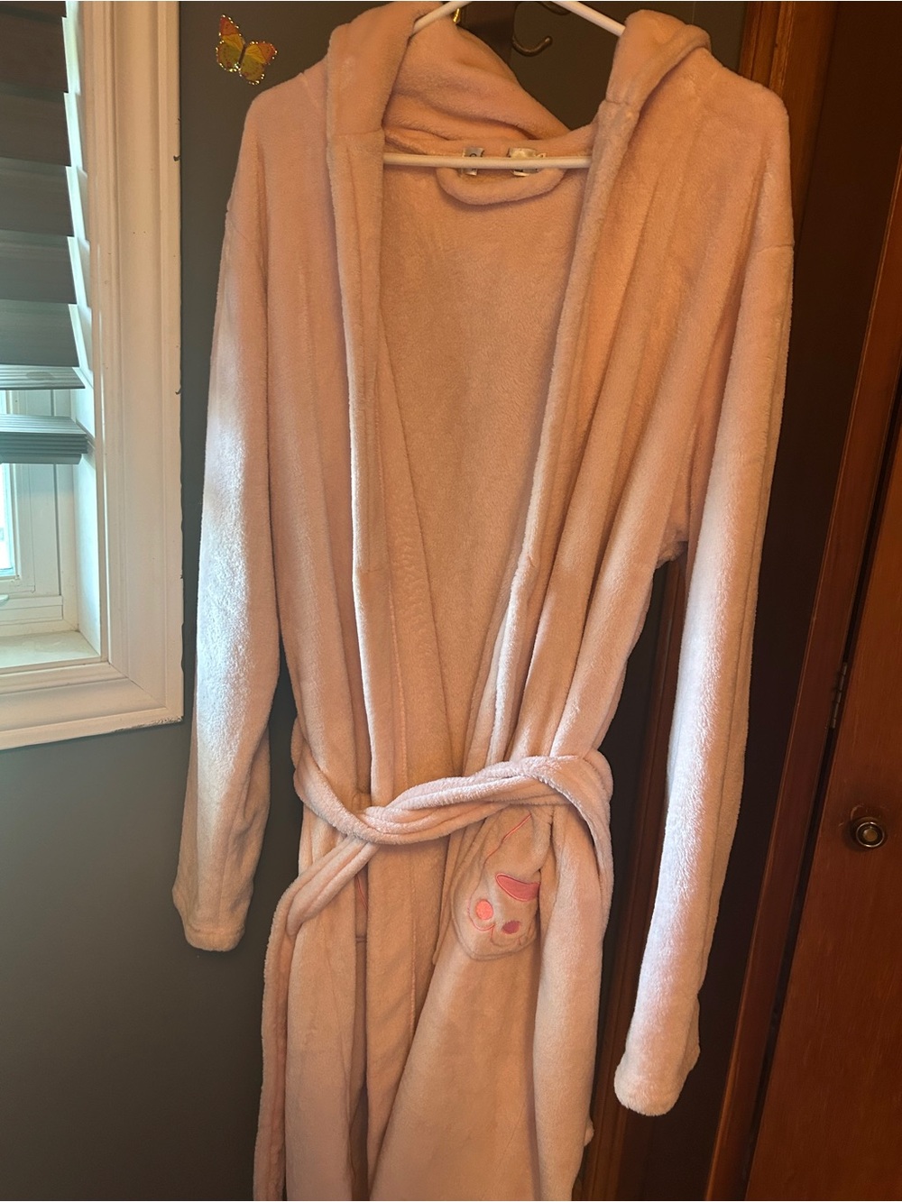 Plush Hooded Women's Robe in Blush Pink